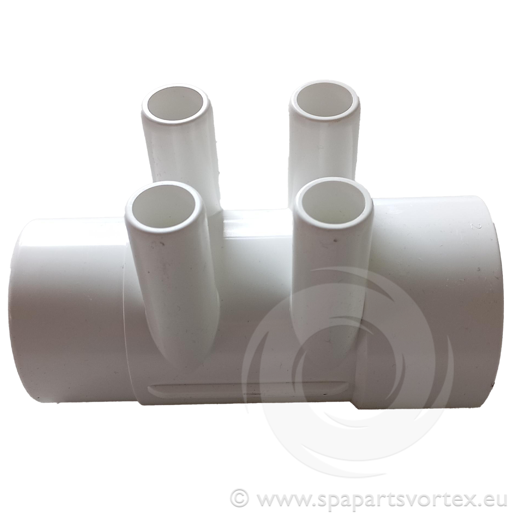 [PL-EA046] Water Manifold 2" S x 2" Spg x 3/4" SB (4 Barb)