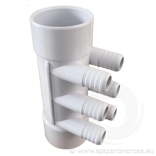 [PL-10245] Water Manifold 2" S x 2" S x 3/4" RB (6 Barb)